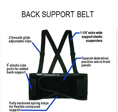 $9.99 • Buy Back Support Brace Work Belt Adjustable Waist Lumbar Heavy Lift Suspenders