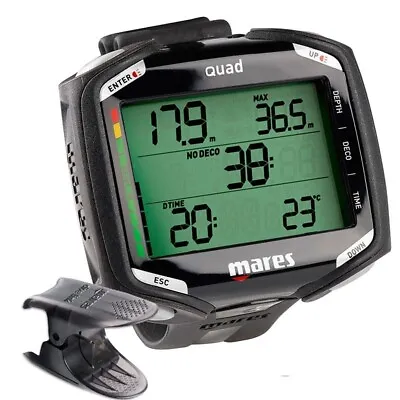 Mares Quad Black Dive Computer With Screen Protector And USB Interface • $343.55