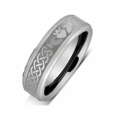 6mm Men's Or Ladies CLADDAGH Design Tungsten Carbide Wedding Band Ring • $22.46