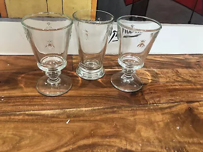 3 Pc La Rochere Paris One  5  Embossed Bee Tumbler 2 Goblets 5.5'' Exc • $31.38