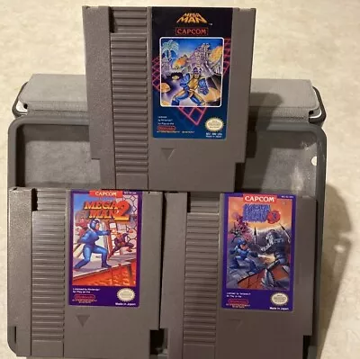 Lot Of Mega Man 1 2 And 3 For Nintendo NES!  Tested And Working. • $229