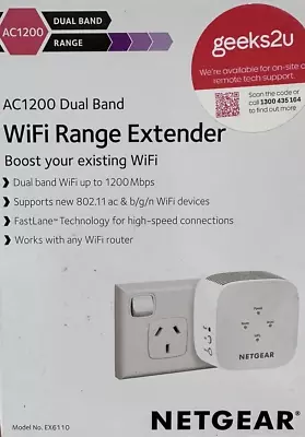Netgear EX6110 Dual Band Wireless-AC1200 Range Extender WIFI Extender • $95