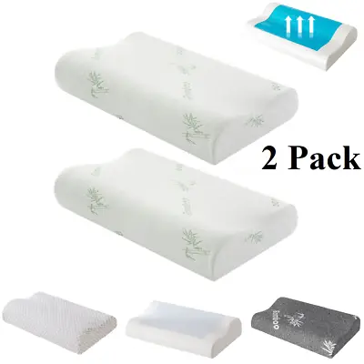 1/2 Pack Orthopedic Contour Memory Foam Pillow Cooling Gel Cervical Bed Pillow • $18.38