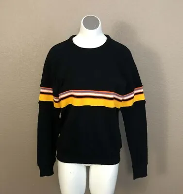 Virgin Orlon Acrylic Vintage Ski Sweater W Color Bands Sz L Winter Sports • $18