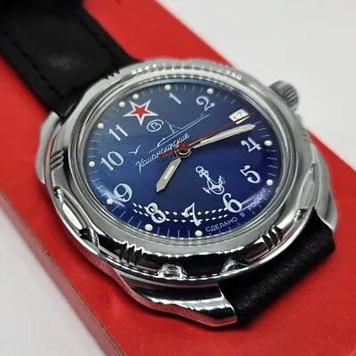 Vostok Komandirskie 216289 Submarine Classic Mechanical Men's Watch Blue Dial • $74.90