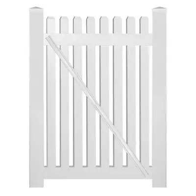 Weatherable Vinyl Fence Gate 5'Wx3'H White PicketKit+Hardware+Cap/top+Uv Protect • $421.70