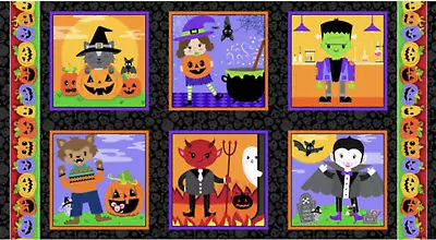 Blank Quilting Little Monsters Halloween Blocks Cotton Fabric By The Panel • $12