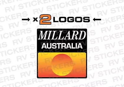 2x MILLARD AUSTRALIA SUNSET 100mm X 100 Caravan Decal Sticker Vintage Retro • $39