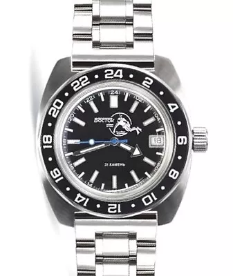 Vostok 17006B Amphibia Watch Scuba Dude 24-Hour Self-Winding USA STOCK • $129.95