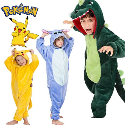 £14.73 • Buy Boys Girl Animal Pyjamas Pikachu Onesie11 Kids Pokemon Charmander Costume Pyjama