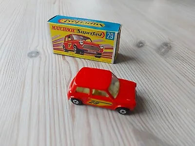 MATCHBOX Mini Superfast #29b RACING MINI  Orange Type G Box 29 MIB Diecast Car • £135