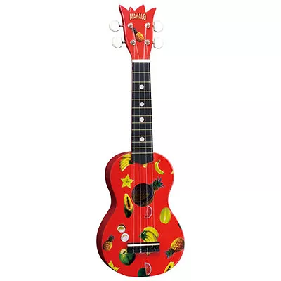 $55 • Buy MAHALO RED PINEAPPLE SOPRANO UKULELE W BAG REAL INSTRUMENT  