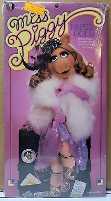Vintage 1980 Miss Piggy Colorforms Paper Doll Stand Up 6 Stunning Outfits & Wigs • $19.99