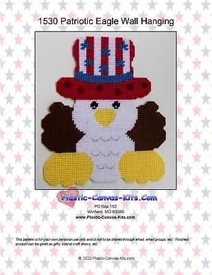 Patriotic Eagle Wall Hanging-Plastic Canvas Pattern Or Kit • $4.19