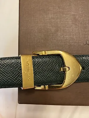 Authentic Louis Vuitton  Classic Leather Belt (Green) • £100