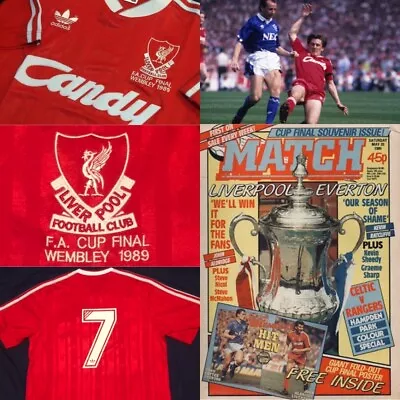 £30 • Buy Liverpool FA Cup Final 1989 Replica Shirt Large Beardsley 7