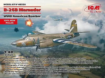 ICM 48320+3047 WWII American Bomber B-26B Marauder & Paint Set 1/48 • $76.35