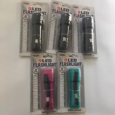 3.5” Mini Flashlight 9 LED Super Bright With Batteries Pocket Light Lot Of 5 #2 • $14.99