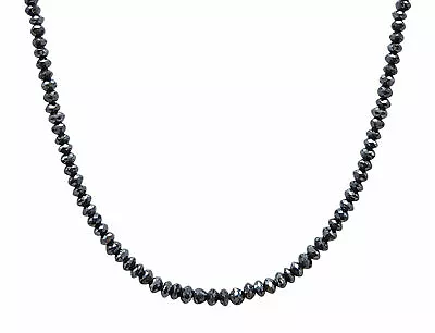 $153.16 • Buy Natural 15.00ct Briolette Black Diamond Bead Necklace 20 Inches Black Friday