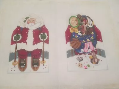 $165 • Buy 2 Sided Sports Santa-melissa Shirley-handpainted Needlepoint Canvas