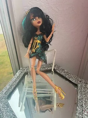 Monster High Doll Cleo De Nile Frights Camera Action Black Carpet Headpiece + • $26