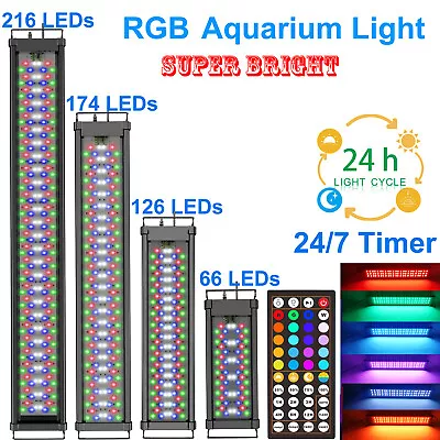 $39.89 • Buy WaterPlant 55-140cm RGB Aquarium Light 24/7 Timer Marine Fish Tank FullSpectrum 