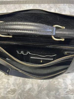 GHURKA EXAMINER #5 Vintage Mens Leather Messenger Bag Brass Hardware • $990