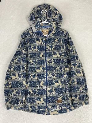 Vintage Woolrich Sherpa Fleece Hoodie Jacket Medium Full Zip Made In USA • $29.88
