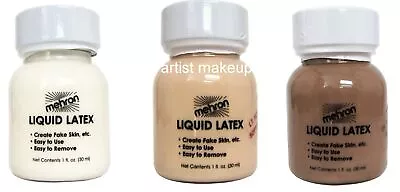 Liquid Latex Light Flesh Costume Makeup Mehron W/ Brush-1oz • $9.95