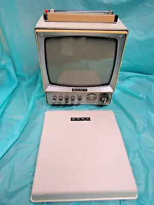 Vtg White Sony Transistor TV Model 9-304UW W/ Front Cover- No Power Cable • $99.99