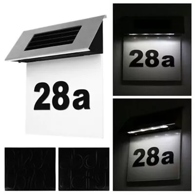 Illuminated LED House Sign Door Plaque Custom Solar Power Number Light Digits • £17.84