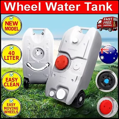 40L Wheel Water Tank Outdoor Camping Caravan Camper Portable Storage Grey Tank • $189.99