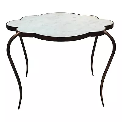 Gilt Carrara Marble Steel Side Table • $549