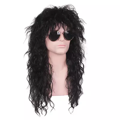 Long Curly 80S Men Fashion Smart Rocker Style Wig • $30.88