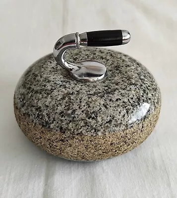 Vintage Granite Miniature Curling Stone Rock - Paperweight  • $36.79