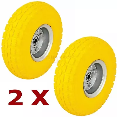 Puncture Proof Tyres Solid Burst Sack Truck Rubber Trolley Wheels (2PK) 10  New • £22.94