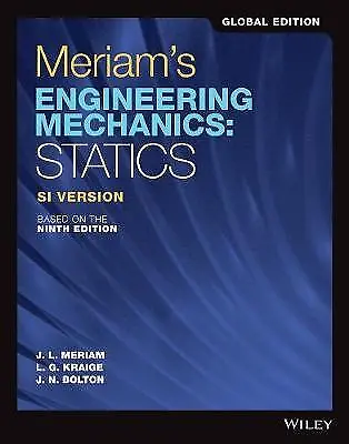 £44.40 • Buy Meriam's Engineering Mechanics Statics SI Version,