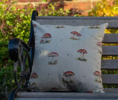 Toadstool Print Linen Cushion Covers • £7.50