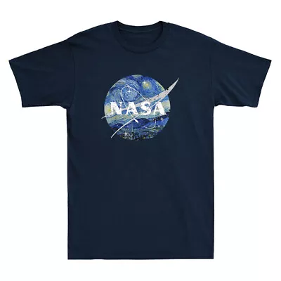 NASA Starry Night Van Gogh Classic Retro Logo Vintage Men's Short Sleeve T-Shirt • £14.99