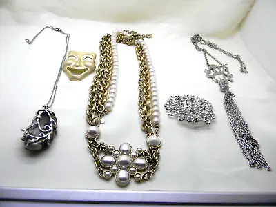 Nice Jewelry Lot Necklace Brooch Mask Snake Brooch Sign ; Lia Sophia • $5.99