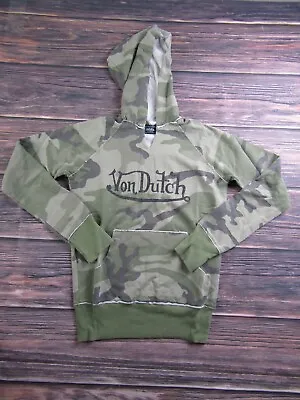 Von Dutch NEW NWT Womens Small Green Camo Hoodie Sweater Sweatshirt • $24.99