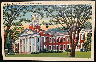 Vintage Postcard 1930-1945 McKean County Court House Smethport Pennsylvania • $8