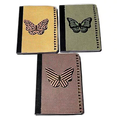 Mini Composition Notebooks Set Of 3 Lined Pages Butterflies Red Green Yellow • $14.88