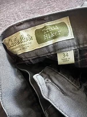 Lot Of 2 CABELAS TRAIL HIKER Pants - 1 Flannel Lined 1 Not -  Sizes 34-35 REG • $0.99
