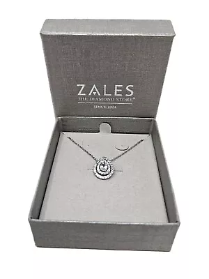 Zales Womens Necklace 925 Silver Italian Chain Faux Clear Tear Drop Diamonds  • $39.99