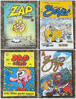 $199.95 • Buy Rare Lot ZAP Comix No. 0, ZAP No. 1, ZAP No. 2, ZAP No. 3, Older Printings, HTF