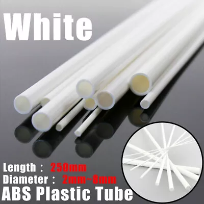 White ABS Plastic Tube White Round Hollow Pipe DIY Model Crafts Diameter 2mm~8mm • $91.69