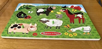 Melissa & Doug Farm Animals Wooden Peg Puzzle • $8