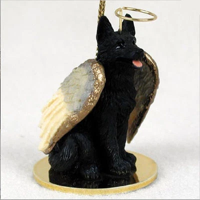 $15.99 • Buy German Shepherd Ornament Angel Figurine Hand Painted Black