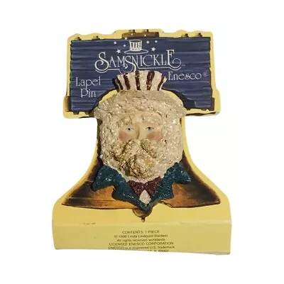 Vtg SAMSNICKLE Uncle Sam Lapel Pin Brooch Linda Belquist Baldwin Enesco NEW NWT • $13.50